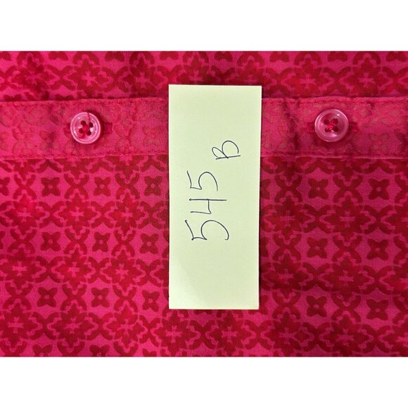 Ann Taylor Red Patterned Sz 12 Sheer Button-Down Blouse 3/4 Sleeve Lightweight - Picture 8 of 9